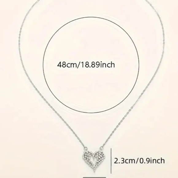 Elegant Silver Heart Necklace - Picture 4 of 4